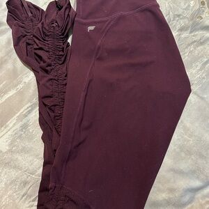 Purple Ruched Leggings